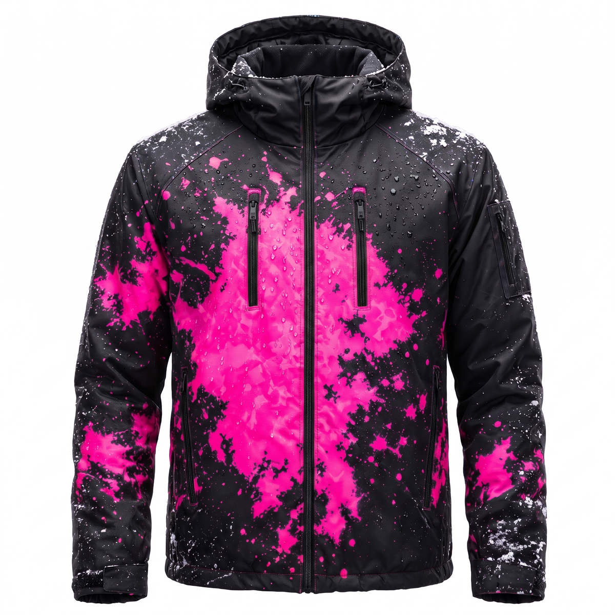 Chromapeak jacket wet, Neon Pink pattern
